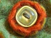 Green Felt Flower Brooch