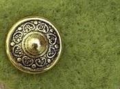 Green Felt Brooch with Vintage Button