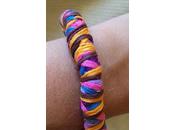 Multicolored Fabric Bracelet with Embroidery Floss