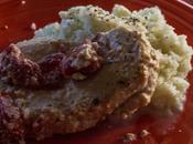 Roasted Pepper Ricotta Chicken with Cauliflower Puree