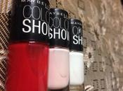 Maybelline Colorshow Nail Polish Keep Flame, Constant Candy, Porcelain Party Review Swatches