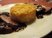 Sophie’s Festive Braised Magret Duck Breast with Cassis Raspberry Sauce, Served Parsnip Carrot Mash!