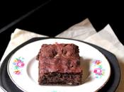 Walnut Brownies with Delicious Mint Marble Fudge Cream