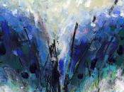 Blue Central Abstract Painting Paper