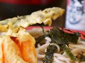 Japanese Cold Buckwheat Noodles Zaru Soba ざる蕎麦 with Crispy Vegetable Tempura 野菜の天ぷら