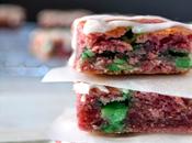 Raspberry Mint Chip Blondies