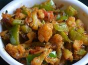 Gobi Simla Mirch Subzi Cauliflower Capsicum Curry