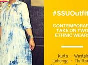 #SSUOutfits Contemporary Take Bandhni Kurta+Lehenga