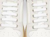 Strong Silent Type: White Leather Contrast Sneakers