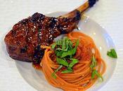 Mandarin Orange Oriental Sauce Lamb Chops with Pasta