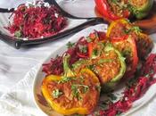 Stuffed Peppers with Colorful Salad