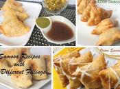 Vegetarian Indian Samosa with Different Fillings