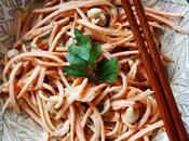 Carrot Pasta with Ginger Lime Peanut Sauce