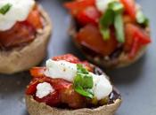 Bruschetta Goat Cheese Stuffed Mushroom Caps