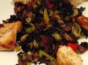 Black Rice Veggie Stew Served with Organic Chicken Pieces!