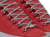 Rouge Flannel: Balenciaga Arena High Sneakers