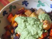 Beets, Butternut Squash, Tofu Bowl with Cheezy Pesto