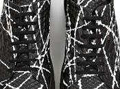 Layered Winter: Axel Arigato Black Python Embossed Leather Clean Sneakers