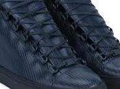 Navy Black Black: Balenciaga Leather Arena Hi-Top Sneakers