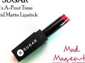 Sugar It’s A-Pout Time! Vivid Matte Lipstick Magenta Review, Swatch, Lips