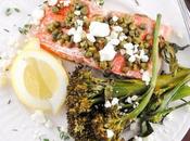 Baked Salmon with Lemon, Thyme, Capers Feta Cheese