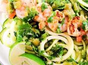 Shrimp Skewers with Cilantro Lime Chimichurri Sauce Zucchini Noodles