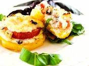 Healthy Summer Appetizer with Polenta, Tomatoes, Ricotta Basil