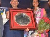 Sindhu Flaunting Silver During Felicitation Maharashtra