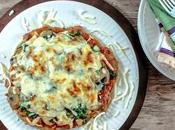 Ingredient Meat Crust Pizza with Spinach, Mushrooms, Mozzarella Cheese