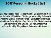 Personal Bucket List 2017