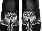 Dark Flight: Marcelo Burlon County Milan Embroidered Leather Slip-On Sneakers
