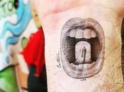 Temporary Tattoo with Design Offered Visitors @arttructroc @bozarbrussels #benheineart #arttructroc #benheine #tattoo #pencilvscamera #mouth #art