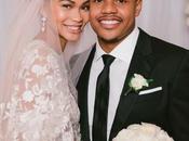 Pics From Model Chanel Iman’s “Rose Gold” Themed L.A. Wedding