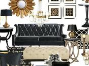 Black White Grey Gold Living Room