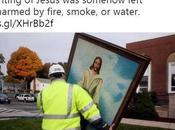 Portrait Jesus Miraculously Survives, Refuses Burn Fire Takes Over Baptist Church (Photos)