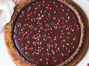 No-Bake Chocolate Pomegranate Tart (Gluten-Free, Paleo Vegan)