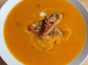 Spiced Butternut Squash Soup with Honey Cheddar Croutons