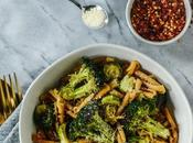 Garlic Butter Pasta with Roasted Broccoli Brussels Sprouts