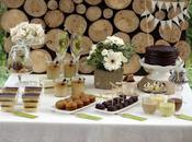Dessert Table with Beautiful Natural Earthy Tones Fantastic Wooden Backdrop That Cute Little Cake