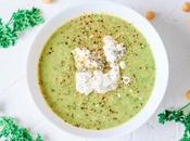 Asparagus Leek Soup with Herbed Goat Cheese
