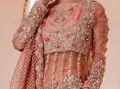 Pakistani Bridal Dress Burgundy A-Line Frock Sharara