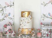 Beautiful Gold, Bird Flowers Inspired Table Cupcake