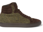 Wanton Wool: Armando Cabral Suede-trimmed Wool High Sneaker