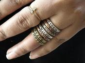 Addition Accessories Collection Stacked Rings with Words Embosed Them