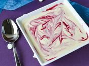 White Chocolate Mousse with Raspberry Swirls