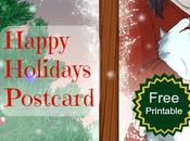 Happy Holidays Postcard. Free Printable