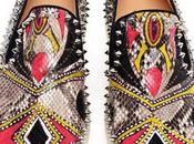 Christian Louboutin Mens Pik’ Spiked Python Boat Shoes