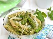 Penne with Asparagus Pistachio Pesto