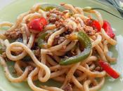 Jiffy Udon Noodles Stir with Pork Peppers