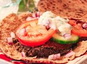 Falafel Style Lentil Burgers with Creamy Feta Sauce